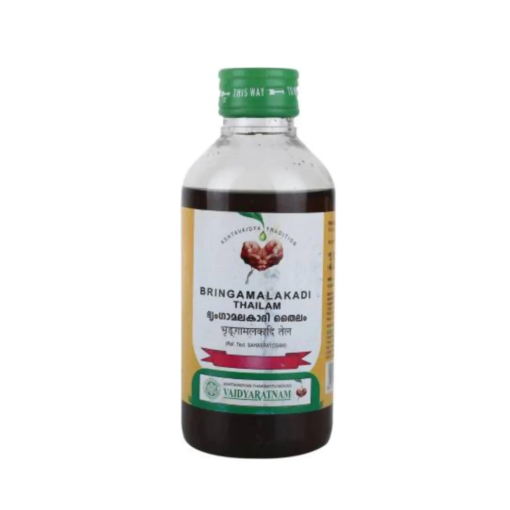 Vaidyaratnam Bhringamalakadi Thailam, 200 ml-1.webp
